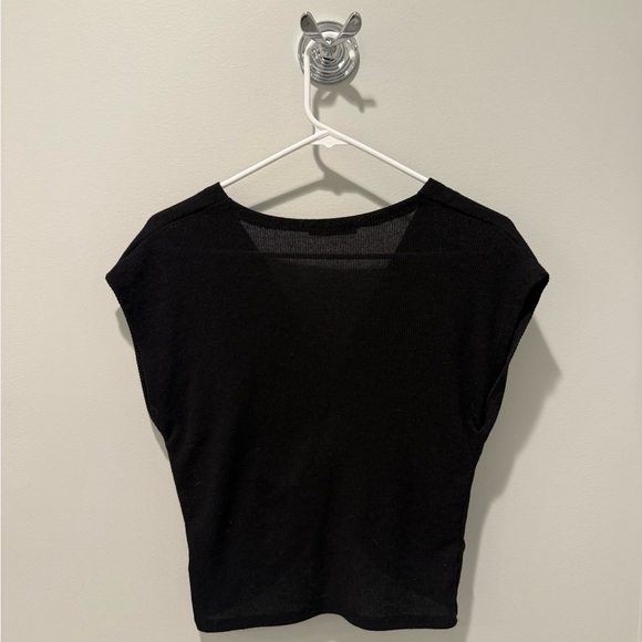 Zara Black Knotted Front Blouse - Picture 3 of 4